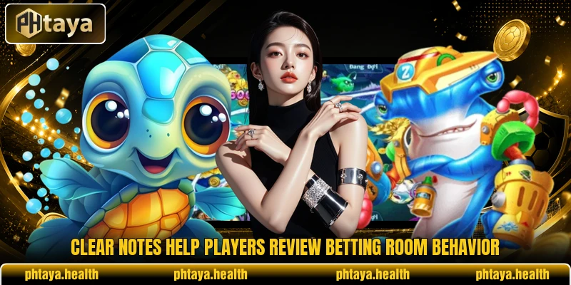 Clear notes help players review betting room behavior Clear notes help players review betting room behavior