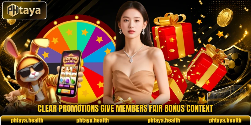Clear promotions give members fair bonus context