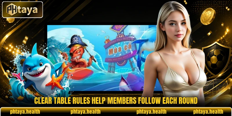 Clear table rules help members follow each round Clear table rules help members follow each round