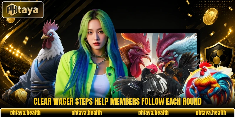 Clear wager steps help members follow each round