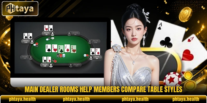 Main dealer rooms help members compare table styles Main dealer rooms help members compare table styles