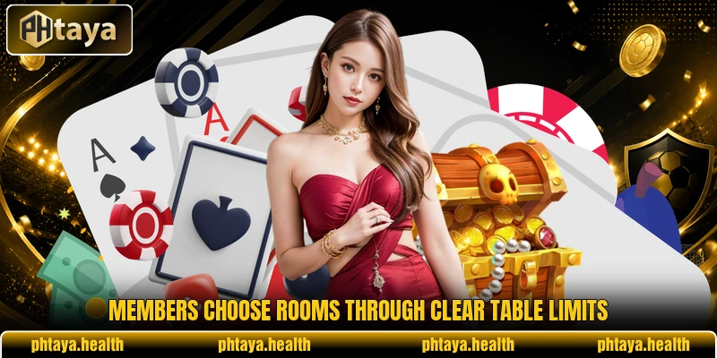Members choose rooms through clear table limits Members choose rooms through clear table limits