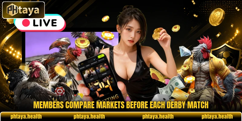 Members compare markets before each derby match