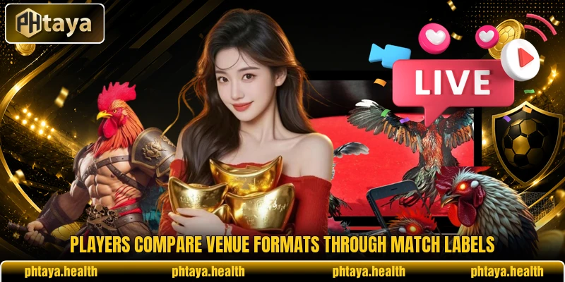 Players compare venue formats through match labels Players compare venue formats through match labels