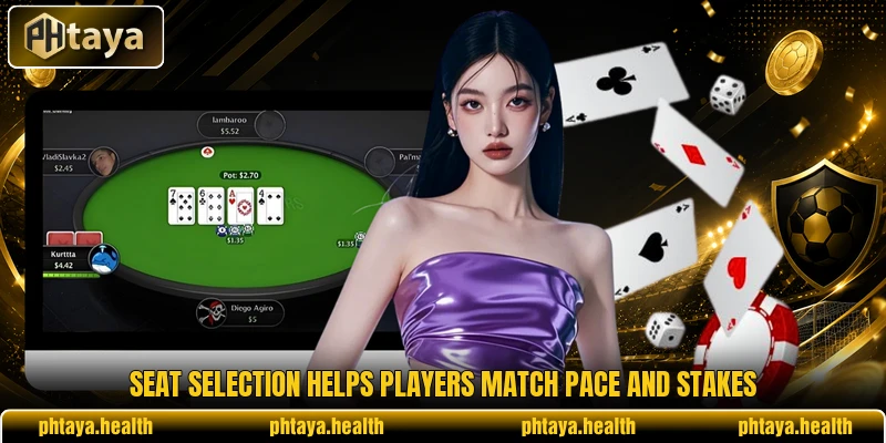 Seat selection helps players match pace and stakes Seat selection helps players match pace and stakes