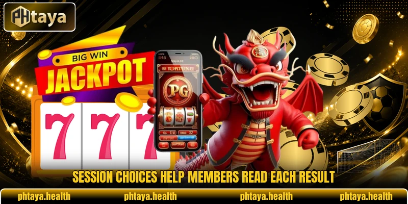 Session choices help members read each result Session choices help members read each result