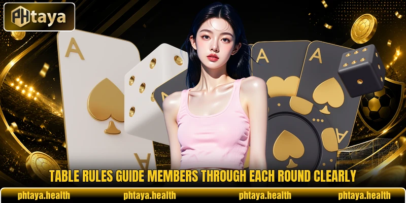 Table rules guide members through each round clearly Table rules guide members through each round clearly
