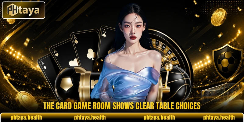 The card game room shows clear table choices